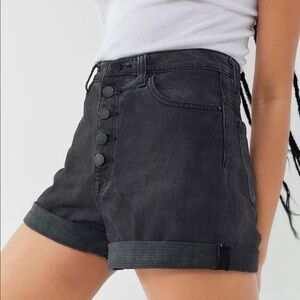 Urban Outfitters BDG Size 27 Black Button Fly High Rise Mom Shorts